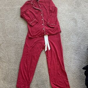 Soma Red Pajama Set with White Accents